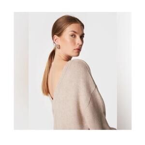 Ba&Sh Murphy Wool Blend Sweater Back V Beige Size Medium